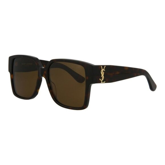 Saint Laurent Unisex Square/Rectangle Avana Avana Brown Fashion Designer Eyewear - Picture 1 of 4